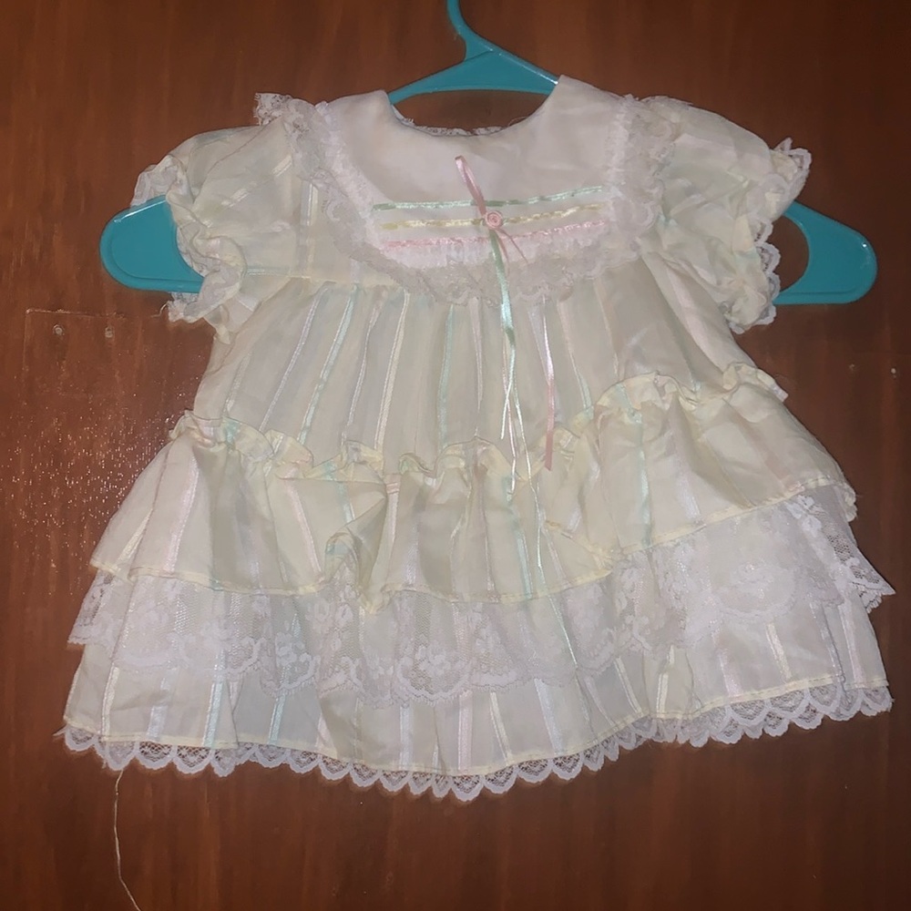 Kalula Kids Baby Dress poofy 13 months made in USA 1980s Vintage